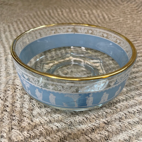 Wedgwood Jasperware Glass Bowls Blue Hollywood Helenic Jeanette Set - Picture 4 of 6